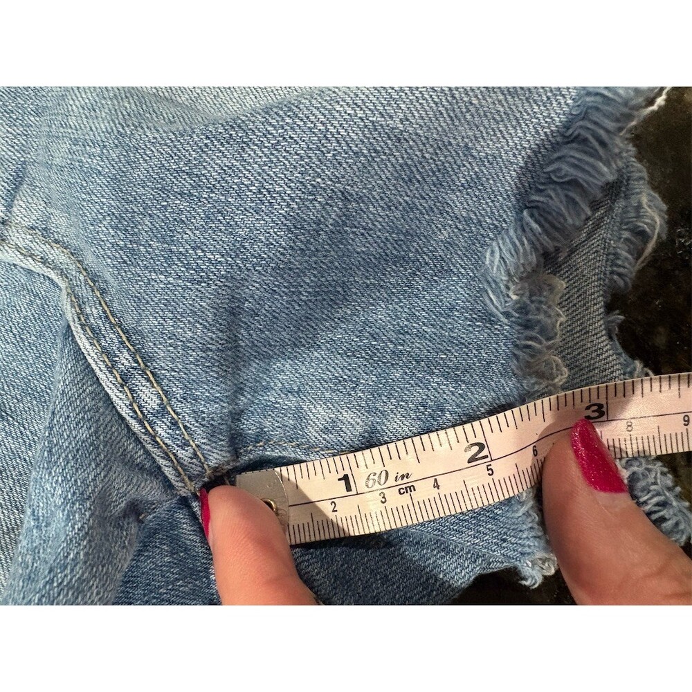 LOFT Denim Cut-Off Shorts Womens Size 8 Light Wash Rainbow Side Stripe - Picture 11 of 11